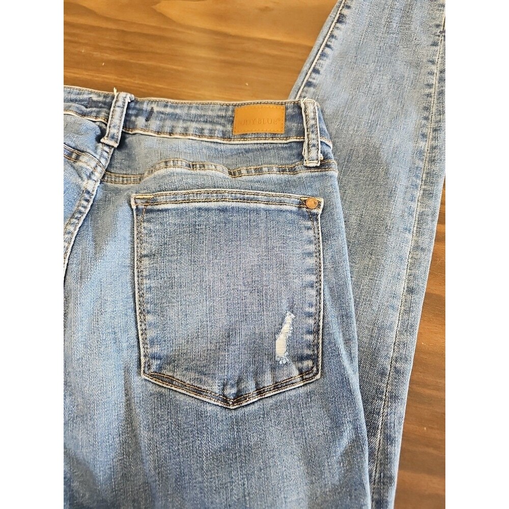Judy Blue Light Blue Distressed Skinny Jeans - Picture 10 of 11
